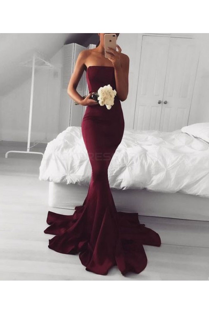 Mermaid Strapless Long Prom Dresses Party Evening Gowns 3020743