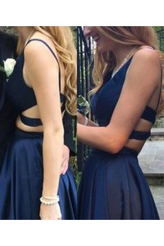 Two Pieces Long Blue Prom Dresses Party Evening Gowns 3020744