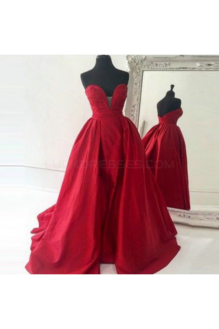Ball Gown Sweetheart Long Red Prom Formal Evening Party Dresses 3020780