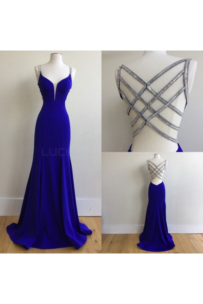 Elegant Long Blue Prom Formal Evening Party Dresses 3020783