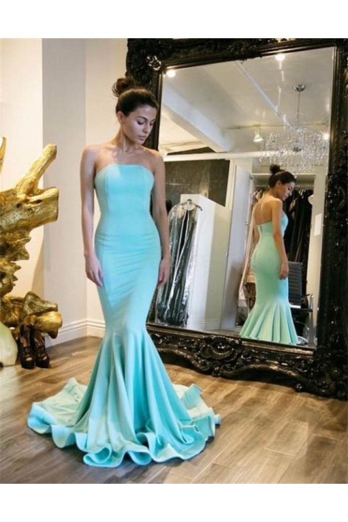 Mermaid Long Strapless Prom Formal Evening Party Dresses 3020788