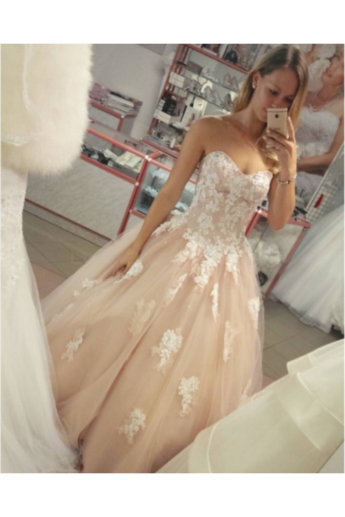 Ball Gown Sweetheart Lace Long Prom Formal Evening Party Dresses 3020825