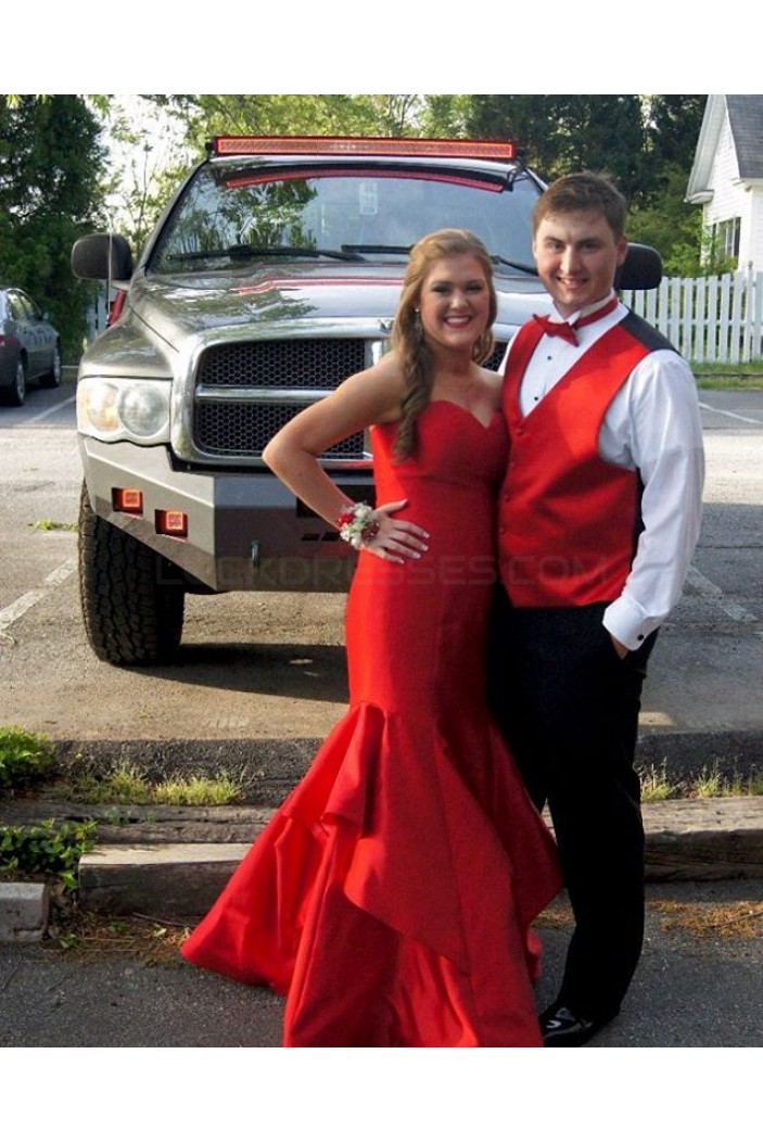 Mermaid Long Red Sweetheart Prom Formal Evening Party Dresses 3020840