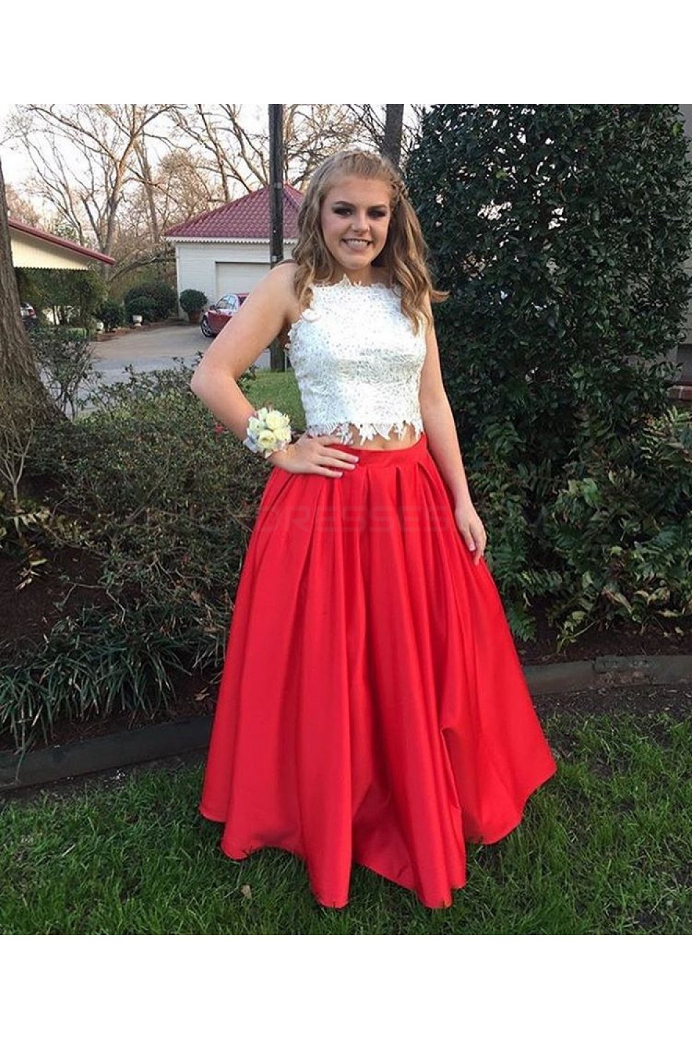 red and white prom