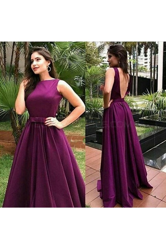 A-Line Long Purple Prom Formal Evening Party Dresses 3020901
