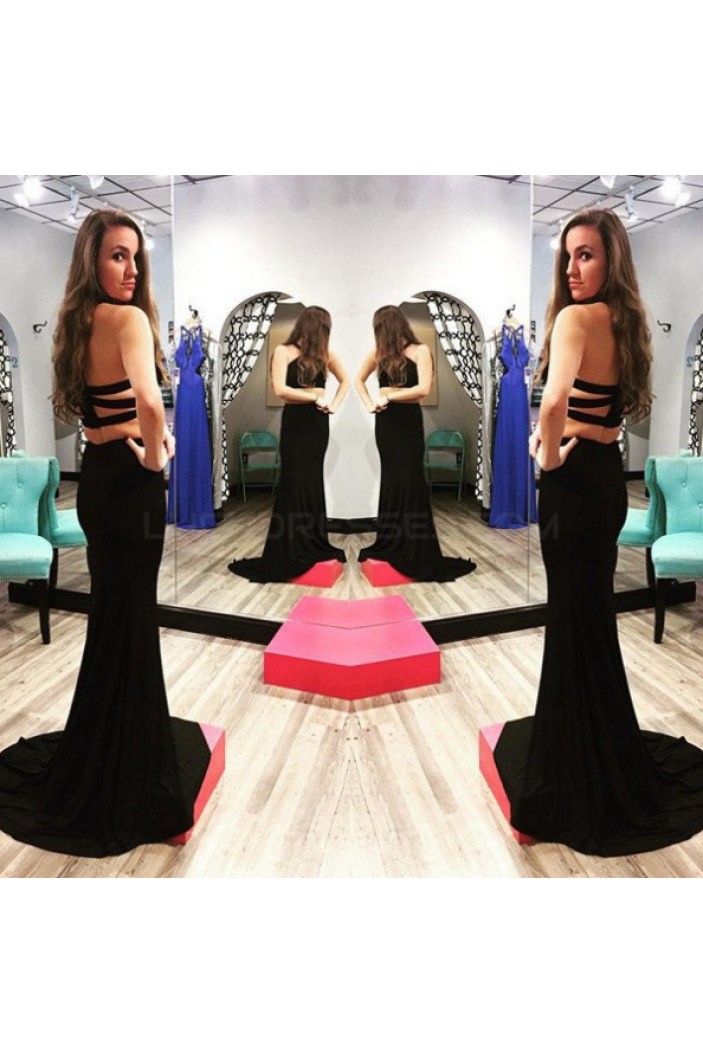 Two Pieces Long Black Prom Formal Evening Party Dresses 3020938