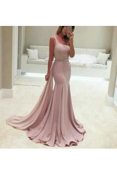 Mermaid One-Shoulder Beaded Long Prom Formal Evening Party Dresses 3020952