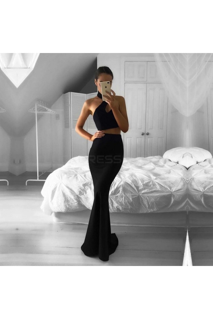 Long Black Two Pieces Mermaid Prom Formal Evening Party Dresses 3020954