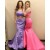 Mermaid Two Pieces Beaded Satin Long Prom Dresses Formal Evening Dresses 601017