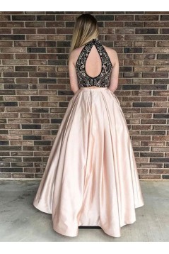 Beaded Two Pieces Long Prom Dresses Formal Evening Dresses 601104