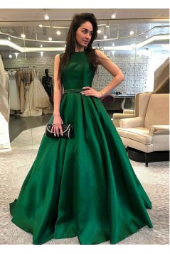 A-Line Beaded Long Prom Dresses Formal Evening Dresses 601139