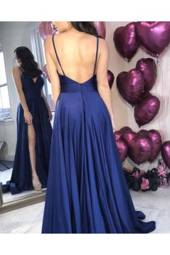 Spaghetti Straps V-Neck Long Prom Dresses Formal Evening Dresses 601209