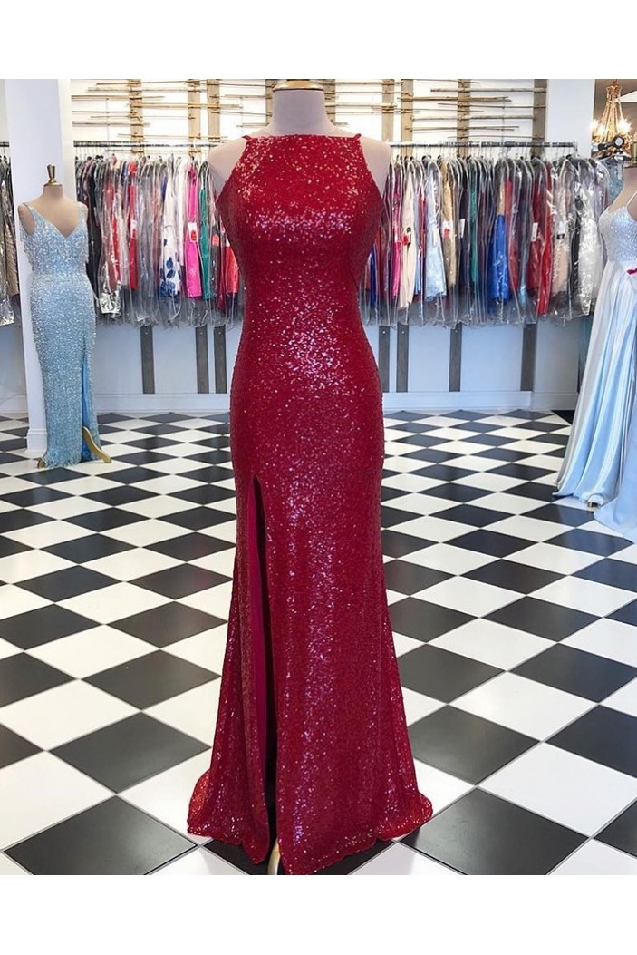 Sequins Long Prom Dresses Formal Evening Dresses 601212