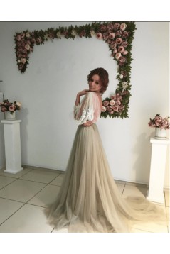 Lace and Tulle Long Prom Dresses Formal Evening Dresses 601268