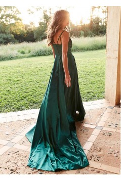 A-Line V-Neck Long Prom Dresses Formal Evening Dresses 601347