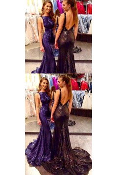 Mermaid Sequins Long Prom Dresses Formal Evening Dresses 601358