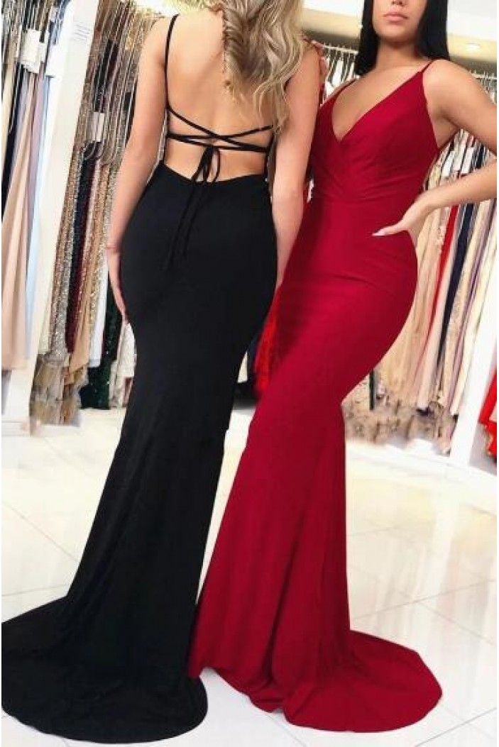 Mermaid Spaghetti Straps Long Prom Dress Formal Evening Dresses 601437