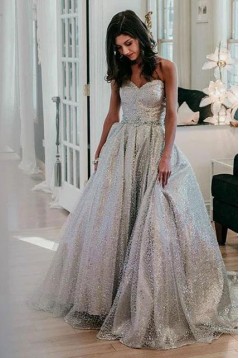 Ball Gown Sweetheart Sequins Long Prom Dress Formal Evening Dresses 601505