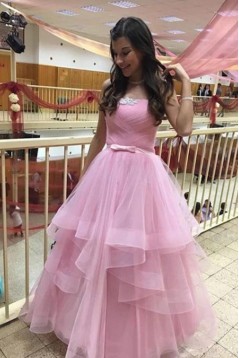 Long Pink Ball Gown Prom Dress Formal Evening Dresses 601519