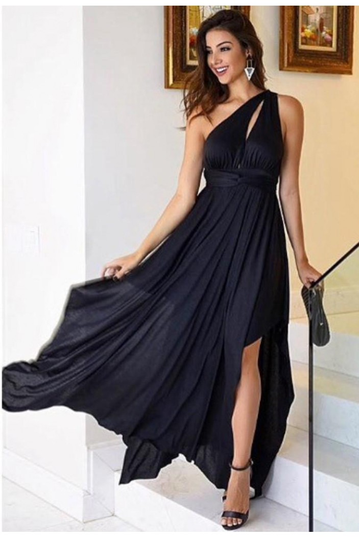 Chiffon One-Shoulder Long Prom Dress Formal Evening Dresses 601571