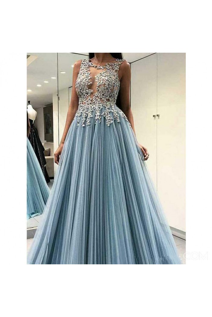 A-Line Lace Long Prom Dress Formal Evening Dresses 601575