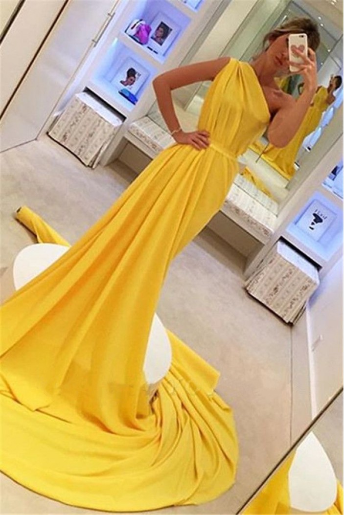 Sheath One-Shoulder Long Prom Dress Formal Evening Dresses 601650