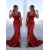 Mermaid V-Neck Long Red Prom Dress Formal Evening Dresses 601663