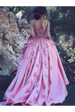 Ball Gown Lace Satin Long Prom Dress Formal Evening Dresses 601691