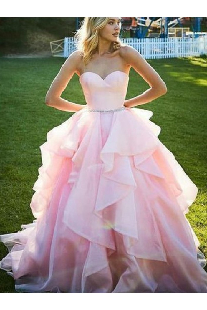 Ball Gown Sweetheart Long Pink Prom Dress Formal Evening Dresses 601702