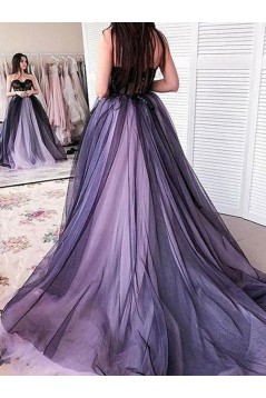 A-Line Sweetheart Lace Tulle Long Prom Dress Formal Evening Dresses 601732