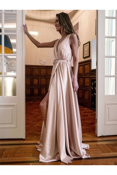 A-Line V-Neck Long Prom Dress Formal Evening Dresses 601740