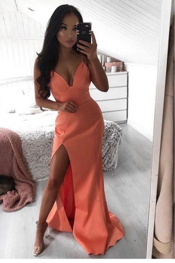 Sheath V-Neck Long Prom Dress Formal Evening Dresses 601766