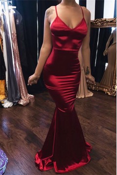 Mermaid V-Neck Long Prom Dress Formal Evening Dresses 601791