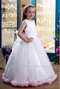 Ball Gown Floor-Length Handmade Flowers Flower Girl Dresses 2050003