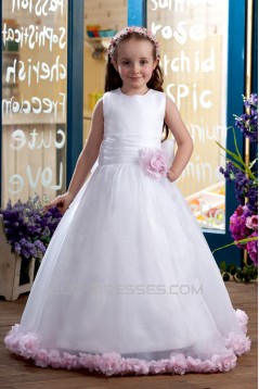 Ball Gown Floor-Length Handmade Flowers Flower Girl Dresses 2050003