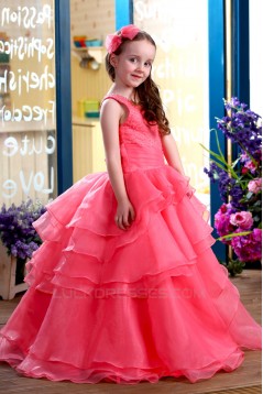 Ball Gown One-Shoulder Beaded Flower Girl Dresses 2050011