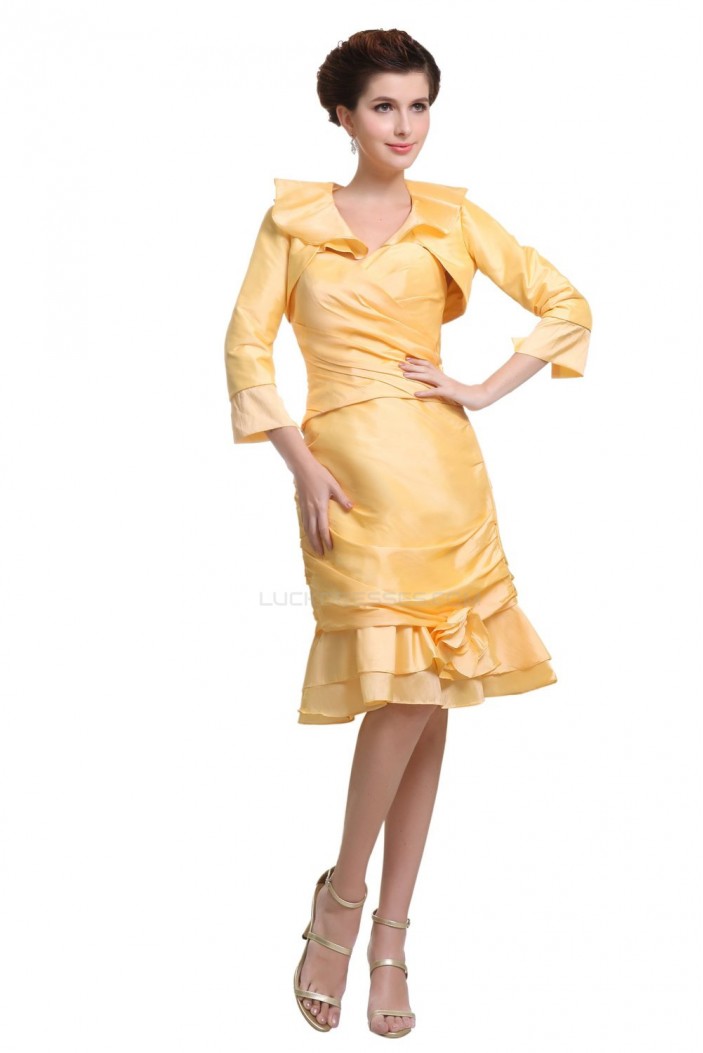 Short Sweetheart Knee-Length Mother of the Bride Dresses with A Jacket M010001