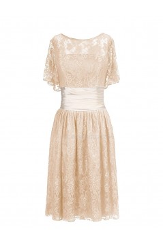 Short Sleeve Lace Knee-Length Mother of the Bride Dresses M010011