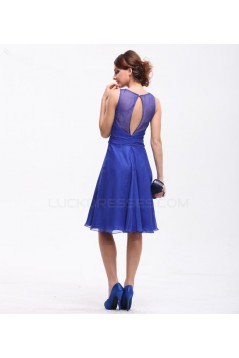 A-Line Beaded Short Chiffon Mother of the Bride Dresses M010025