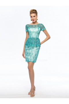 Short Bateau Lace Mother of the Bride Dresses M010072