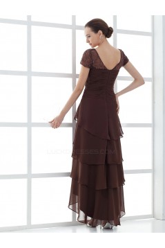 A-Line Short Sleeve Chiffon Mother of the Bride Dresses M010083