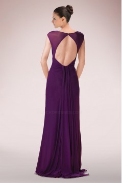 Sheath V-Neck Long Chiffon Mother of the Bride Dresses M010089