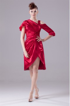 Asymmetrical A-Line Elastic Woven Satin Mother of the Bride Dresses 2040006