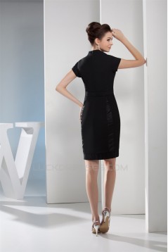 Bows V-Neck Short/Mini Short Sheath/Column Mother of the Bride Dresses 2040022