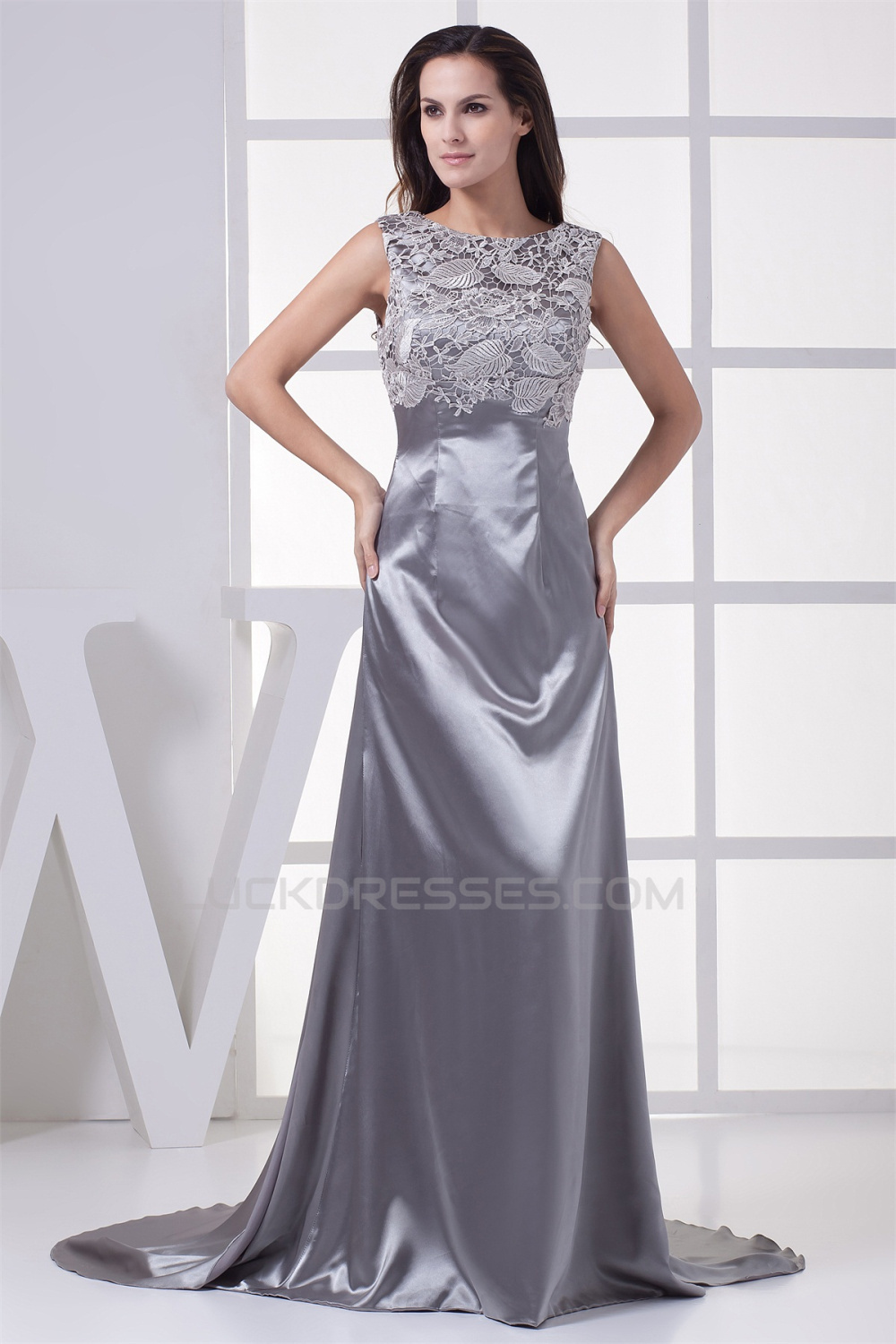 silver silky dress