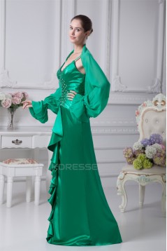 Sheath/Column Chiffon Silk like Satin V-Neck Mother of the Bride Dresses 2040072