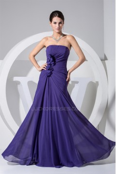 A-Line Strapless Sleeveless Ruffles Chiffon Mother of the Bride Dresses 2040095