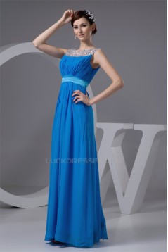 Elegant Sheath/Column Beaded Scoop Chiffon Sleeveless Mother of the Bride Dresses 2040143