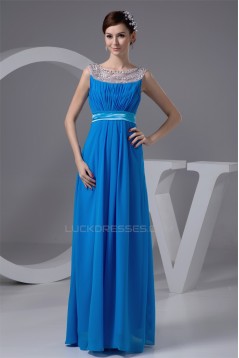 Elegant Sheath/Column Beaded Scoop Chiffon Sleeveless Mother of the Bride Dresses 2040143