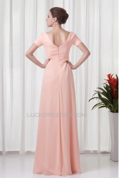 Sheath/Coulmn Short Sleeve Chiffon Ruffles Mother of the Bride Dresses 2040174